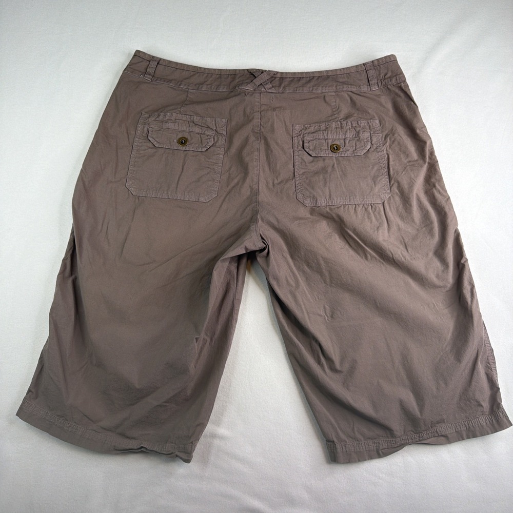 Fresh Produce Bermuda Shorts Women's XXL Brown Stretch Drawstring Casual - Picture 2 of 7